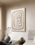 Multicolor Textured Minimalist Labyrinth Canvas Art - Artwallpainting