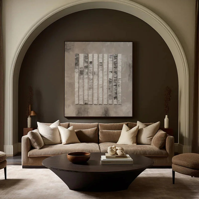 Multicolor Textured Minimalist Vertical Stripes Wall Art - Artwallpainting