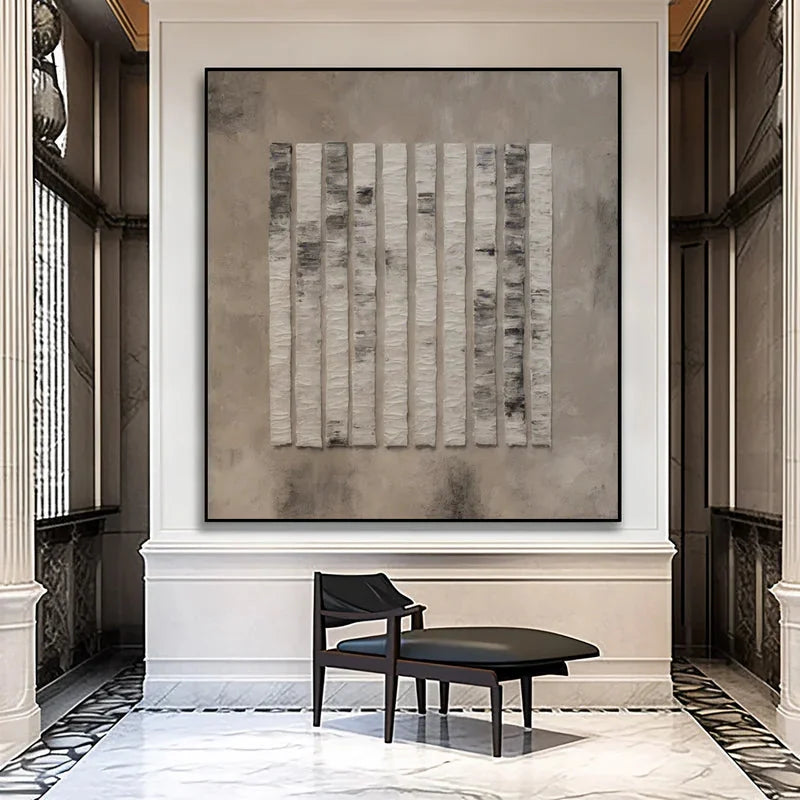 Multicolor Textured Minimalist Vertical Stripes Wall Art - Artwallpainting