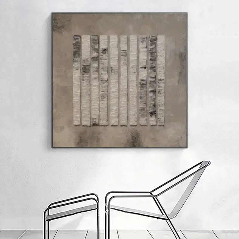 Multicolor Textured Minimalist Vertical Stripes Wall Art - Artwallpainting