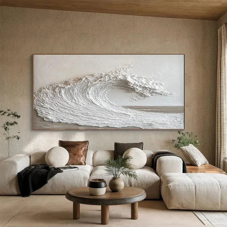Multicolor Textured Ocean Wave Canvas Painting For Home Decoration - Artwallpainting