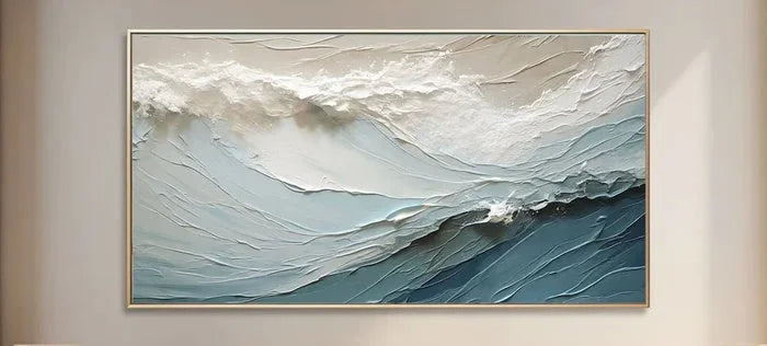 Multicolor Textured Ocean Wave Oil Painting For Modern Interiors - Artwallpainting