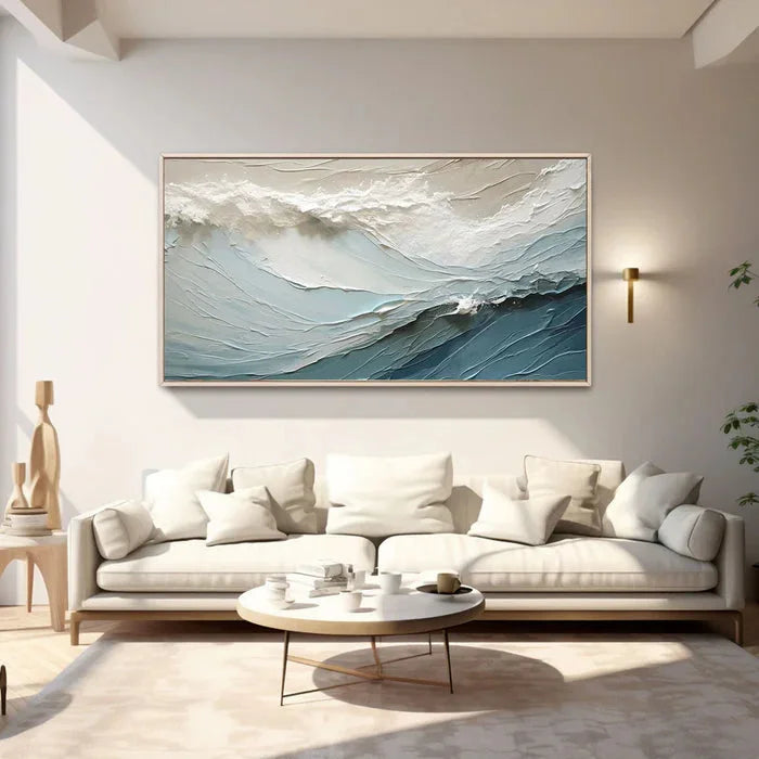 Multicolor Textured Ocean Wave Oil Painting For Modern Interiors - Artwallpainting