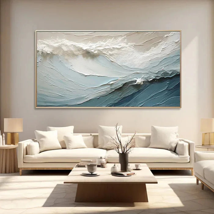Multicolor Textured Ocean Wave Oil Painting For Modern Interiors - Artwallpainting