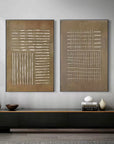 Multicolor Textured Patterns Abstract Linear Canvas Set Of 2 - Artwallpainting