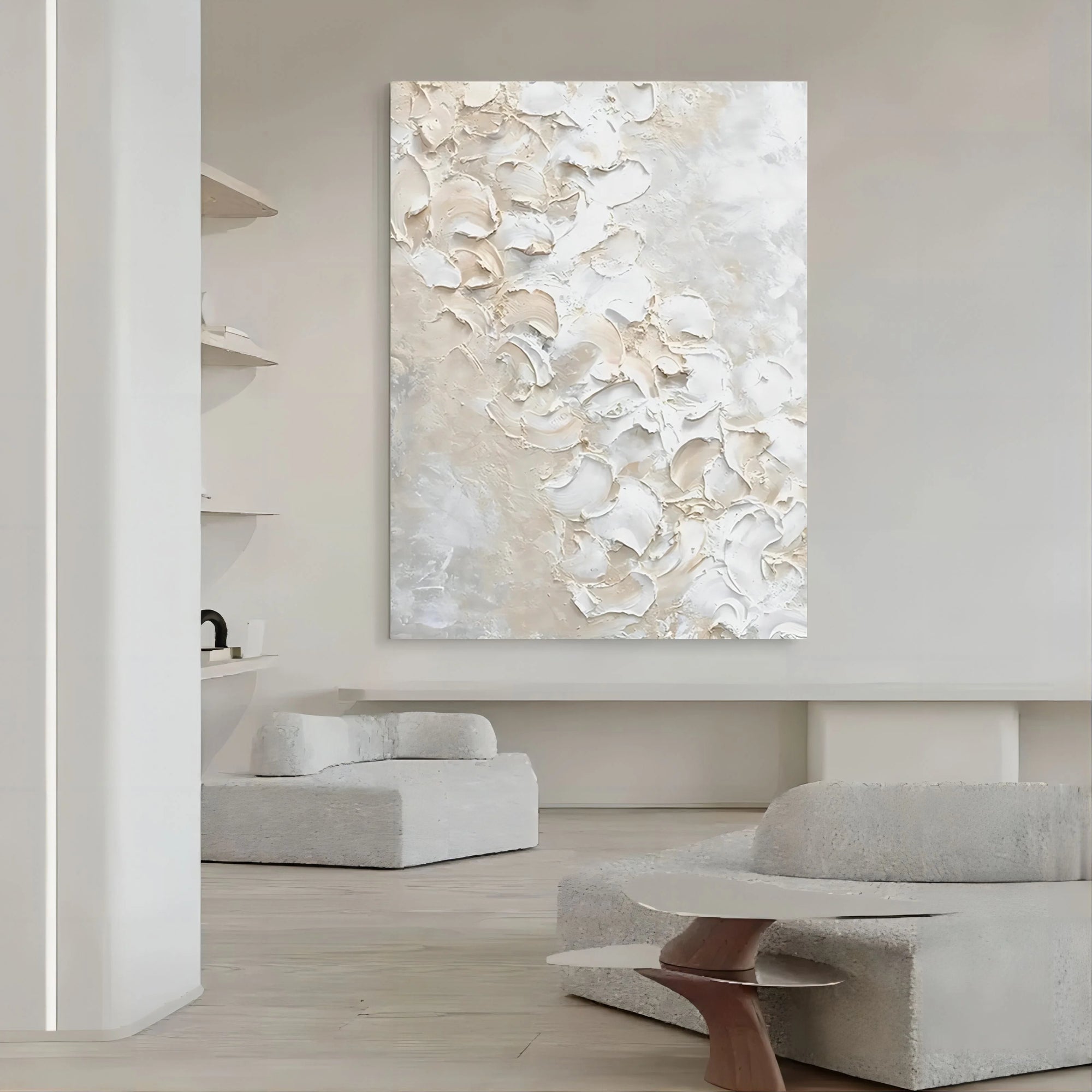 Multicolor Textured Petal Elegance Canvas Painting For Home Decoration - Artwallpainting