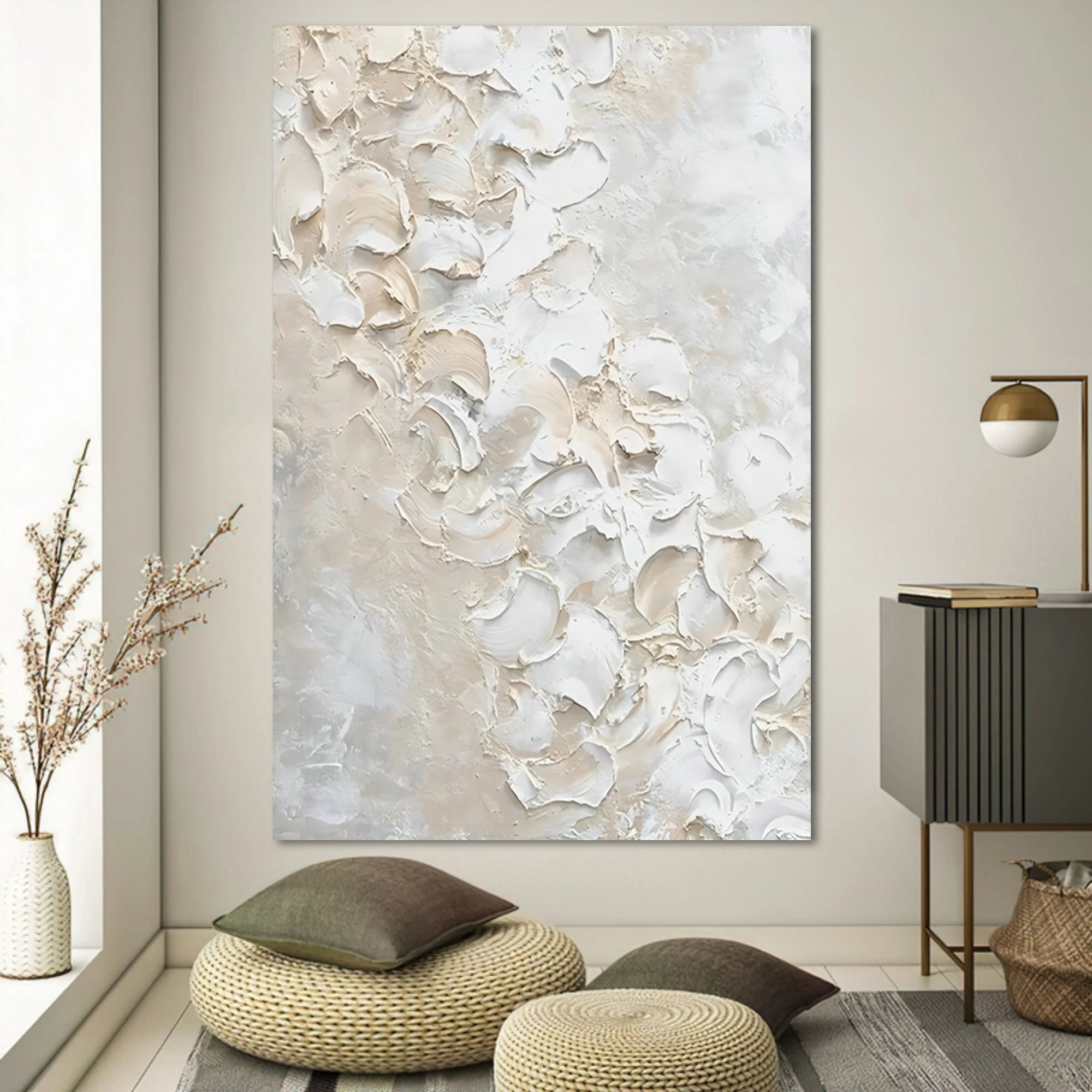 Multicolor Textured Petal Elegance Canvas Painting For Home Decoration - Artwallpainting