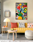 Multicolor Textured Pop Pineapple Vibes | Colorful Abstract Pop Art Oil Painting - Artwallpainting