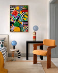 Multicolor Textured Pop Pineapple Vibes | Colorful Abstract Pop Art Oil Painting - Artwallpainting