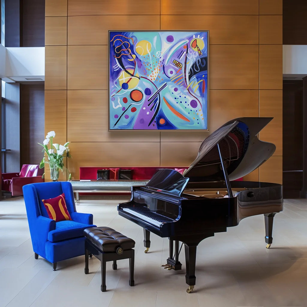 Multicolor Textured Pop Symphony | Colorful Geometric Abstract Pop Art Painting - Artwallpainting