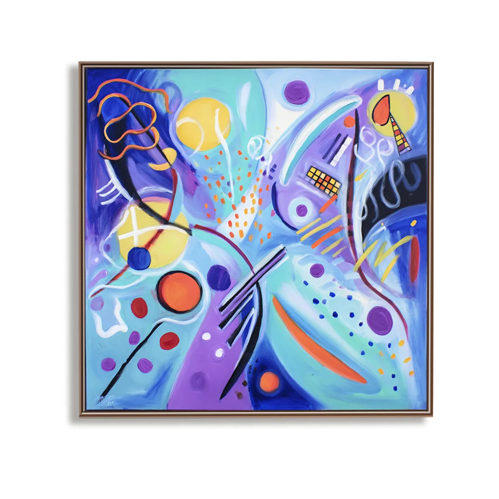 Multicolor Textured Pop Symphony | Colorful Geometric Abstract Pop Art Painting - Artwallpainting