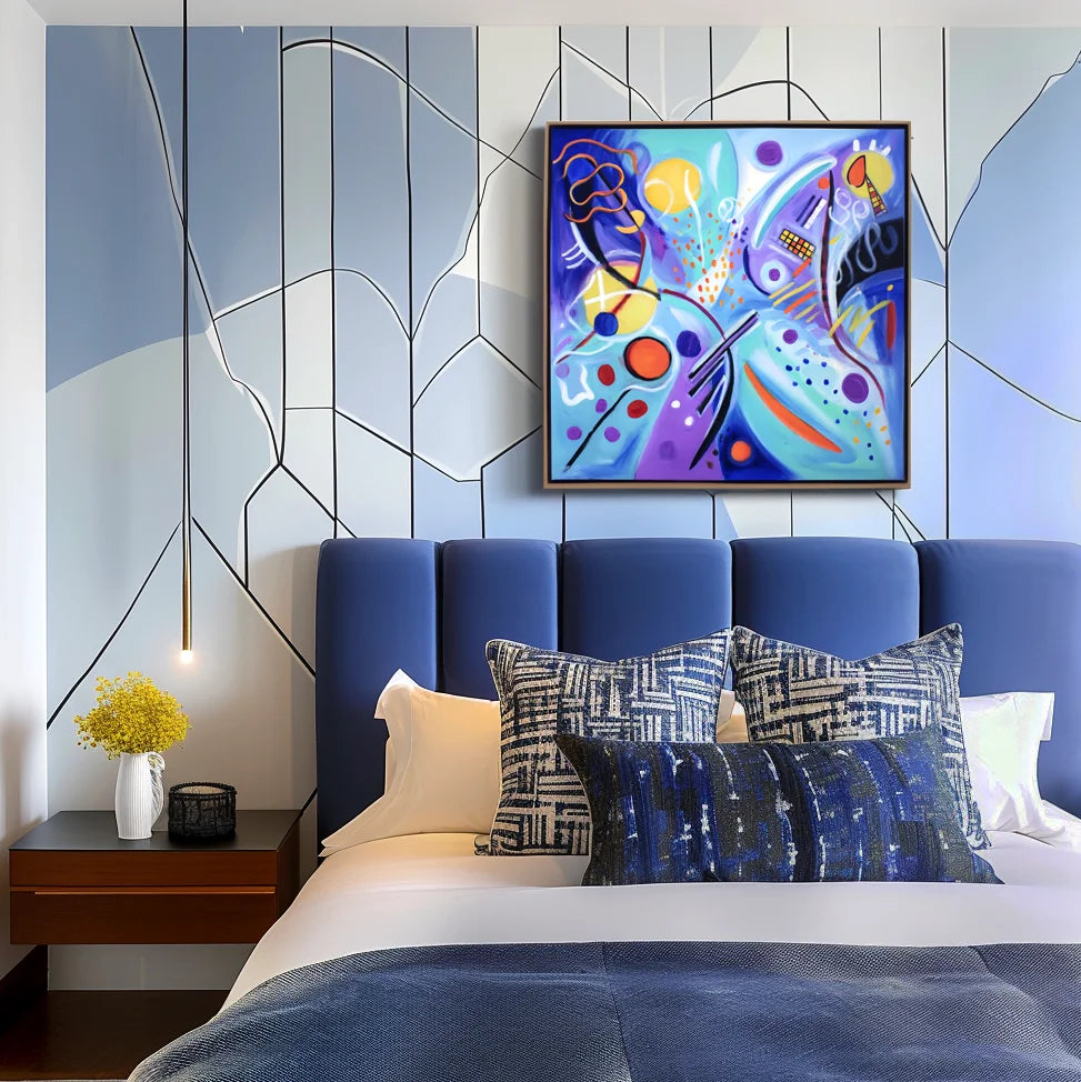 Multicolor Textured Pop Symphony | Colorful Geometric Abstract Pop Art Painting - Artwallpainting