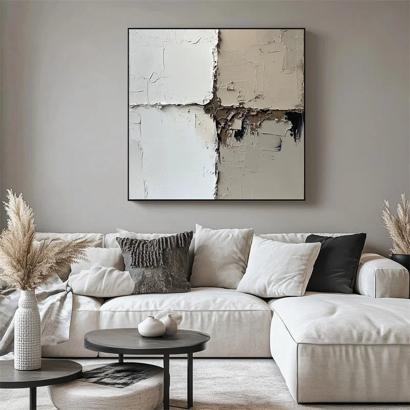 Multicolor Textured Quadrant Canvas Art - Artwallpainting