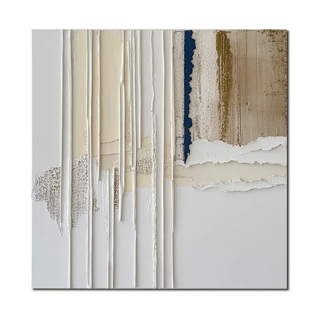 Multicolor Textured Reverie-Geometric Lines And Tearing Texture Abstract Wall Art - Artwallpainting