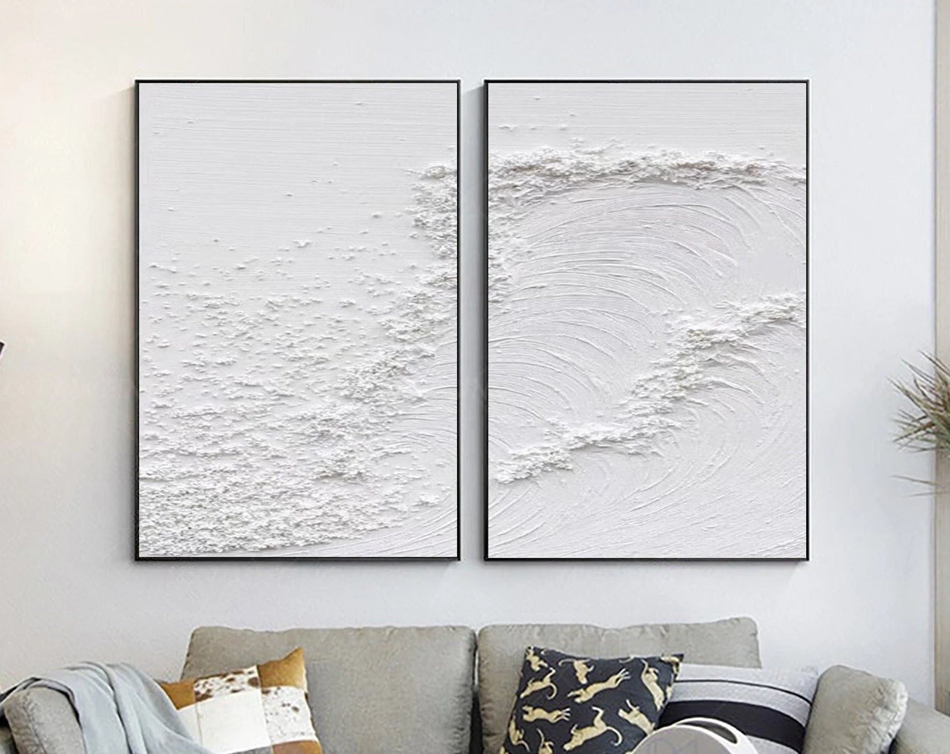 Multicolor Textured Serenity Abstract Painting Set Of 2 - Artwallpainting