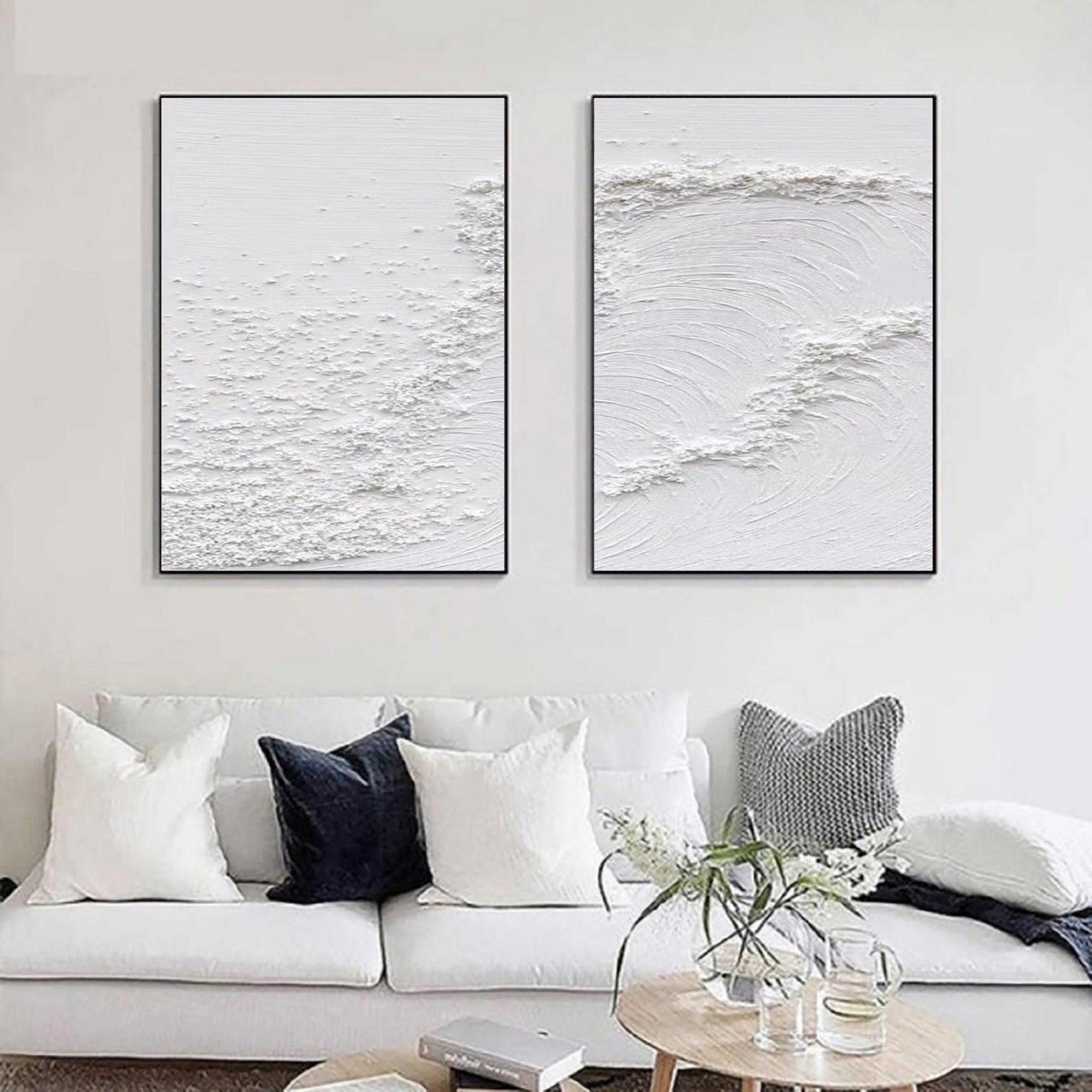 Multicolor Textured Serenity Abstract Painting Set Of 2 - Artwallpainting