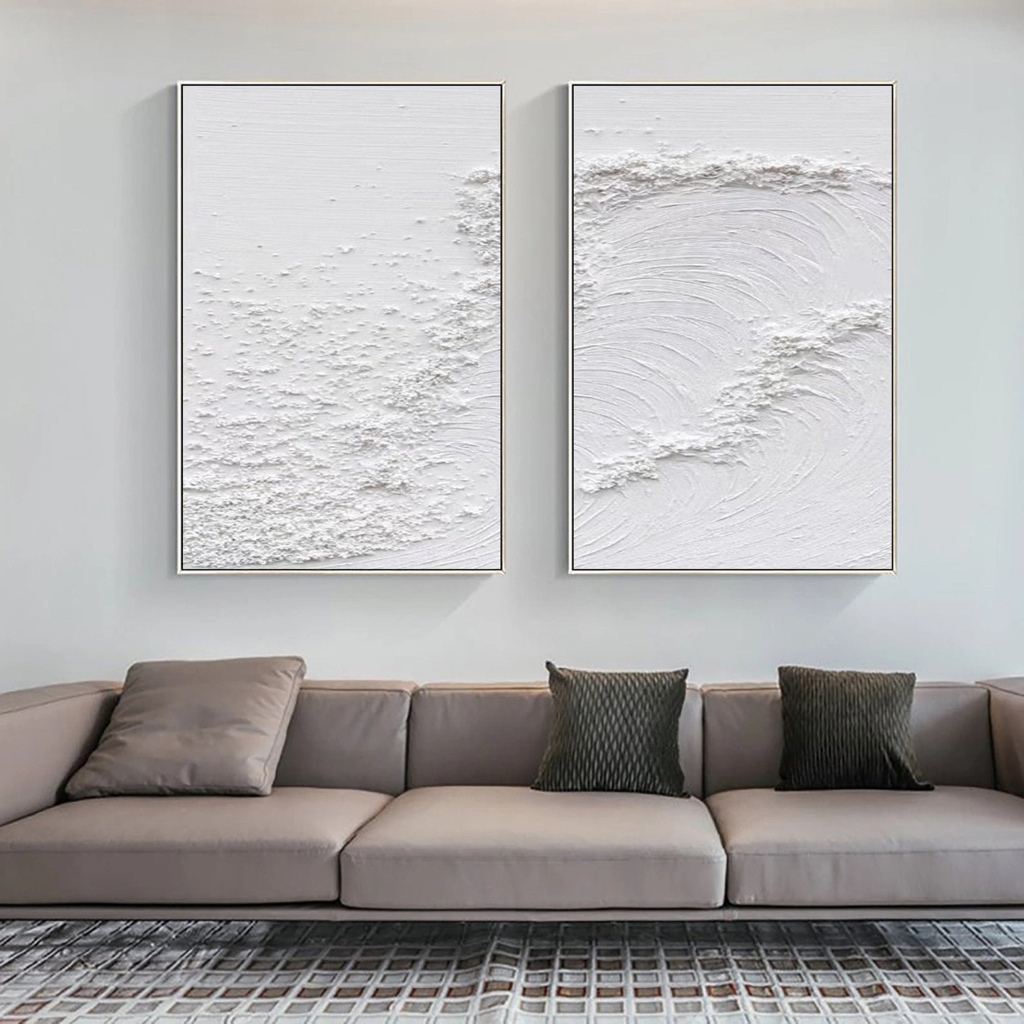 Multicolor Textured Serenity Abstract Painting Set Of 2 - Artwallpainting