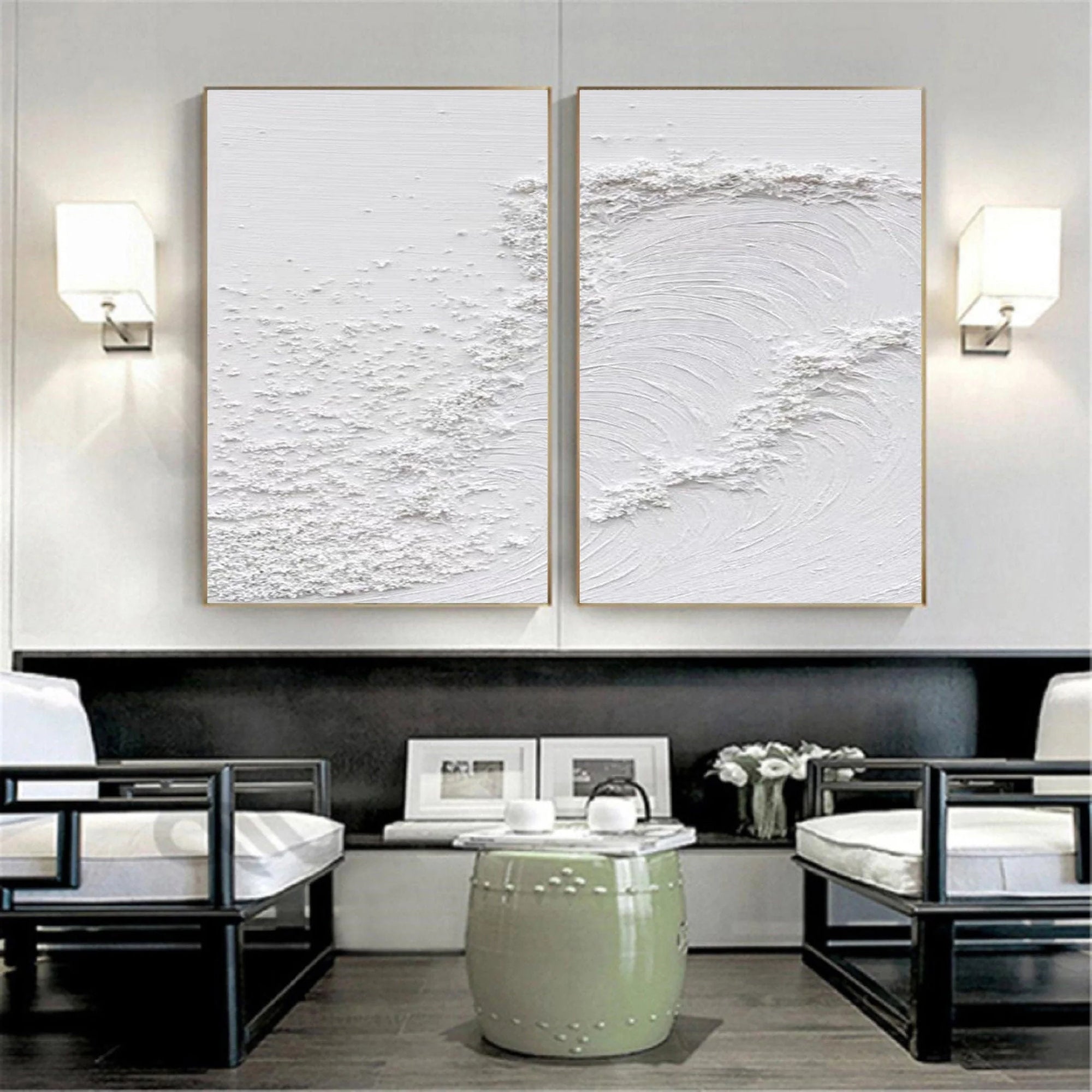 Multicolor Textured Serenity Abstract Painting Set Of 2 - Artwallpainting