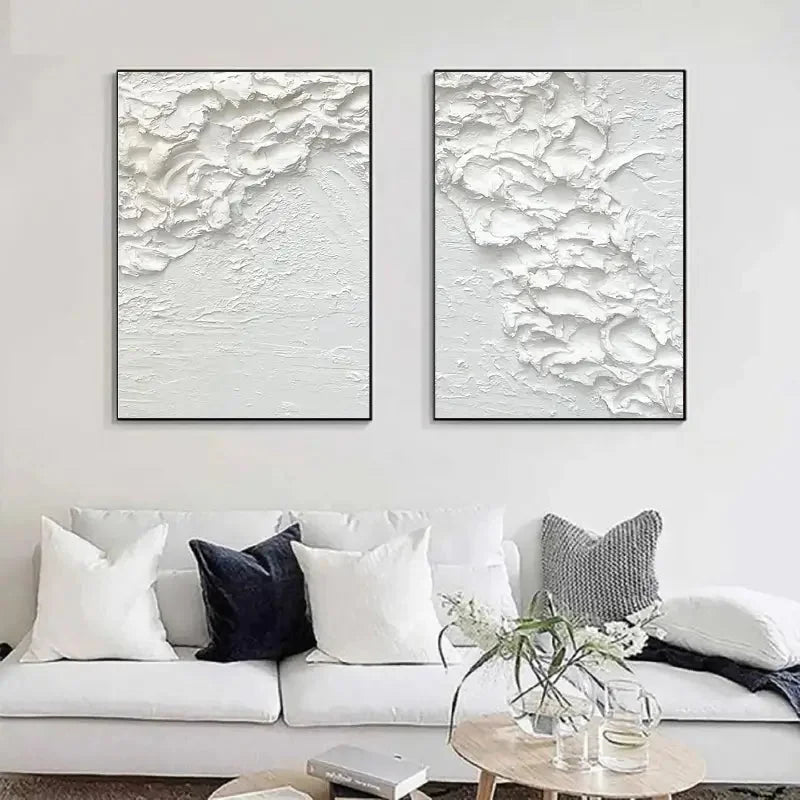 Multicolor Textured Snowfall Abstract Painting Set Of 2 - Artwallpainting