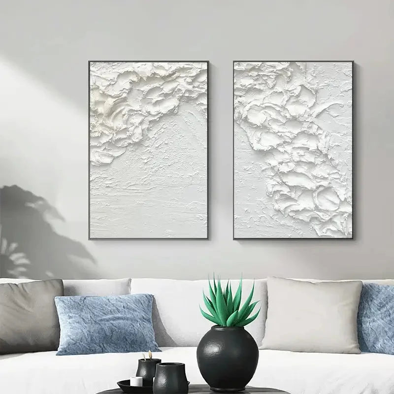 Multicolor Textured Snowfall Abstract Painting Set Of 2 - Artwallpainting