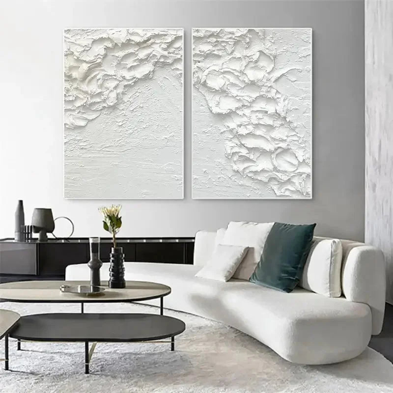 Multicolor Textured Snowfall Abstract Painting Set Of 2 - Artwallpainting