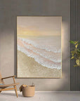 Multicolor Textured Sunset Beach And Tide Canvas Art - Artwallpainting