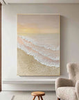 Multicolor Textured Sunset Beach And Tide Canvas Art - Artwallpainting