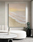 Multicolor Textured Sunset Beach And Tide Canvas Art - Artwallpainting