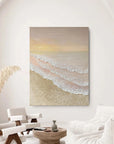 Multicolor Textured Sunset Beach And Tide Canvas Art - Artwallpainting