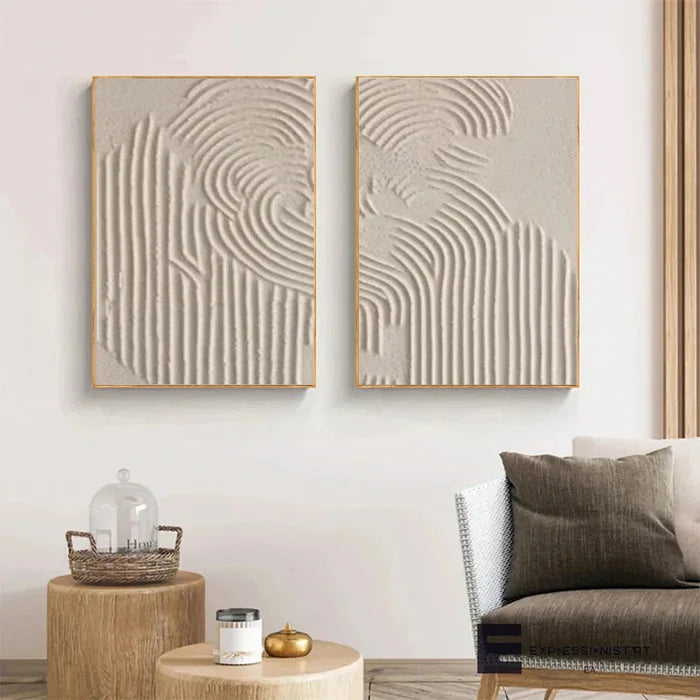 Multicolor Textured Symphony Diptych Set Of 2 - Artwallpainting