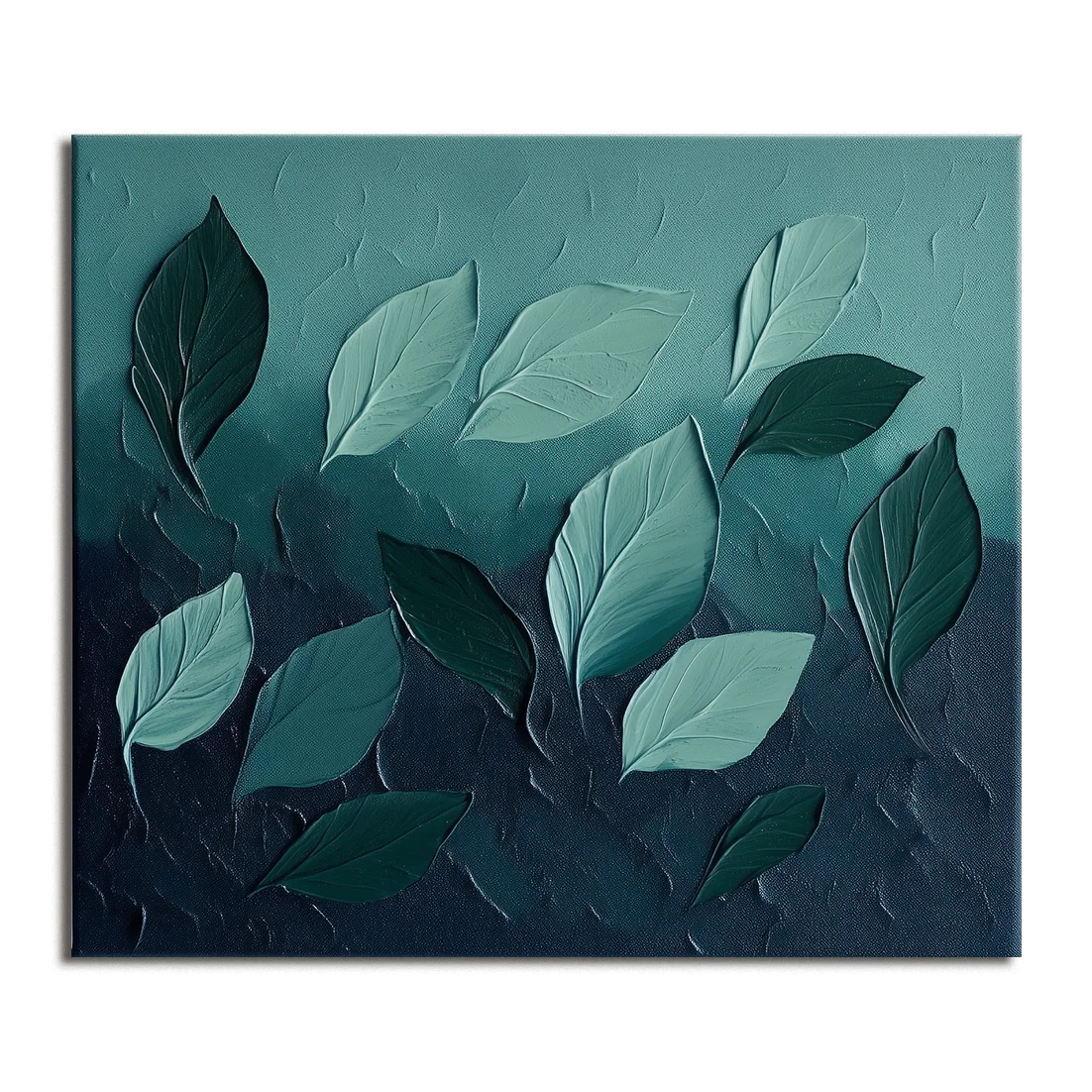 Multicolor Textured - Textured Leaf Wall Art | 3D Botanical Abstract Oil Painting For Modern Interiors - Artwallpainting