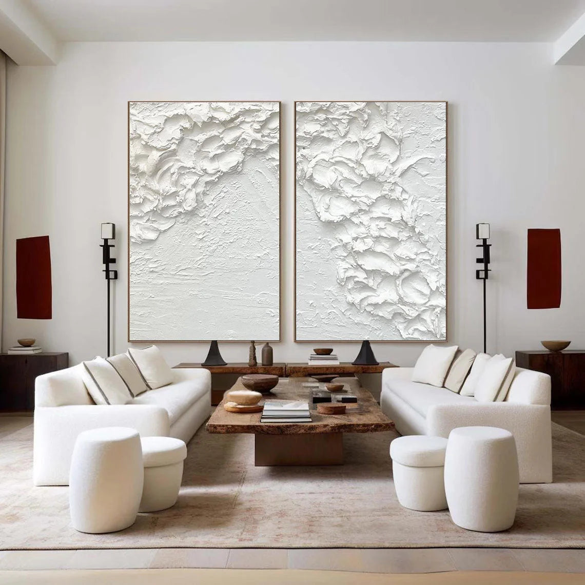 Multicolor Textured Waves Canvas Painting For Home Decoration Set Of 2 - Artwallpainting