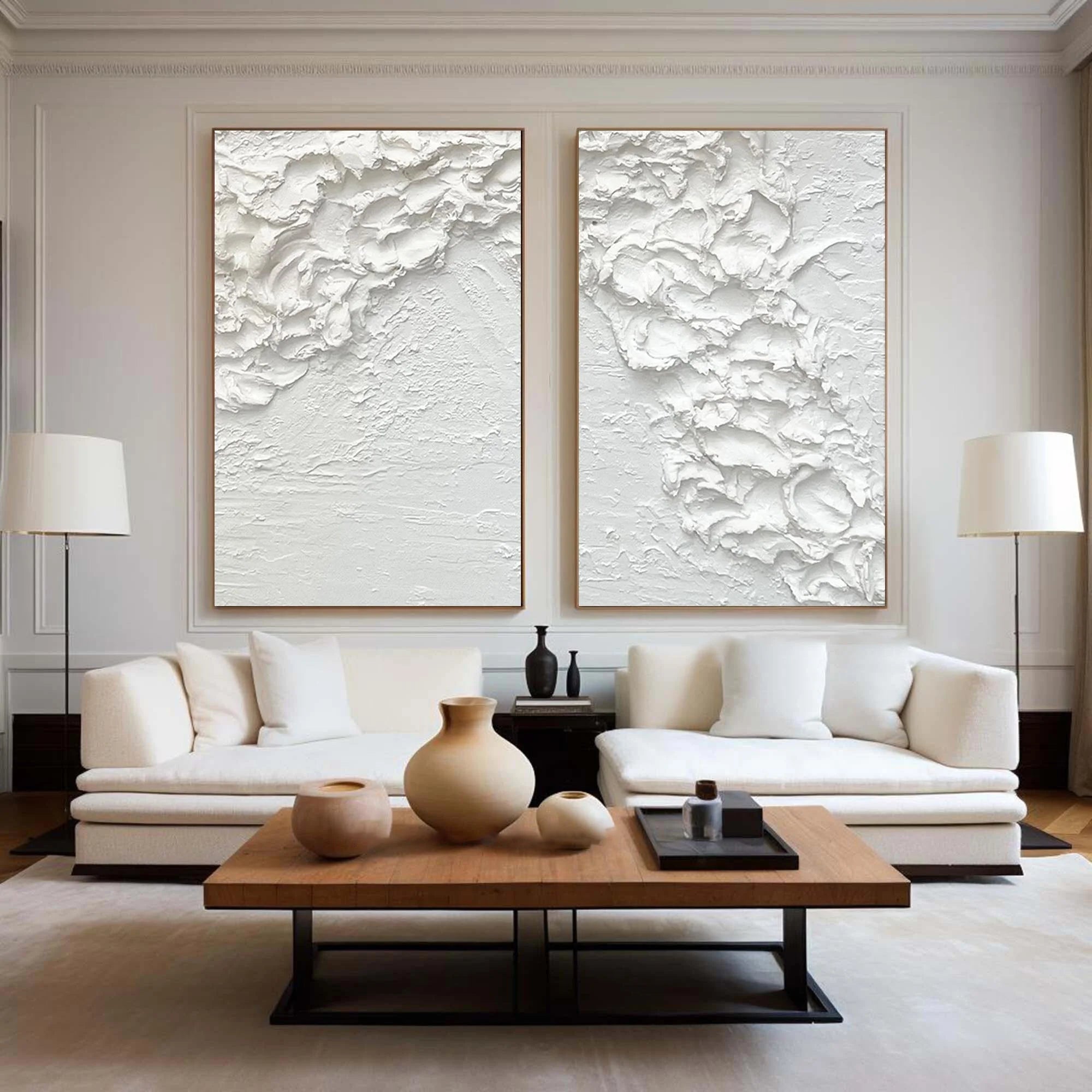 Multicolor Textured Waves Canvas Painting For Home Decoration Set Of 2 - Artwallpainting