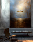Multicolor The Eternal Drift-Modern Abstract Sea Boat Texture Wall Art - Artwallpainting