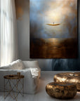 Multicolor The Eternal Drift-Modern Abstract Sea Boat Texture Wall Art - Artwallpainting