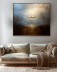 Multicolor The Eternal Drift-Modern Abstract Sea Boat Texture Wall Art - Artwallpainting