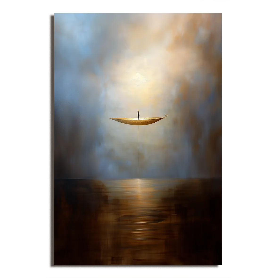 Multicolor The Eternal Drift-Modern Abstract Sea Boat Texture Wall Art - Artwallpainting