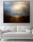 Multicolor The Eternal Drift-Modern Abstract Sea Boat Texture Wall Art - Artwallpainting