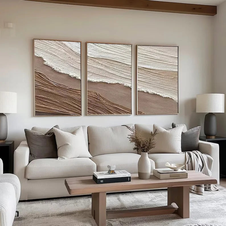 Multicolor Tidal Harmony Wall Art Set Of 3 - Artwallpainting