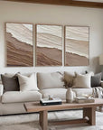 Multicolor Tidal Harmony Wall Art Set Of 3 - Artwallpainting