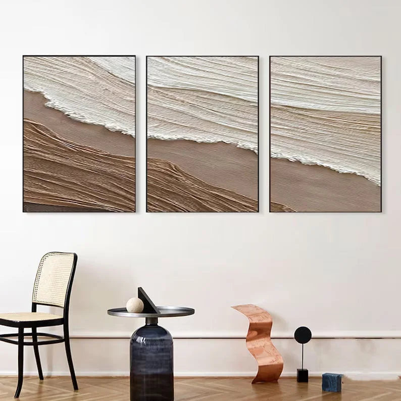 Multicolor Tidal Harmony Wall Art Set Of 3 - Artwallpainting