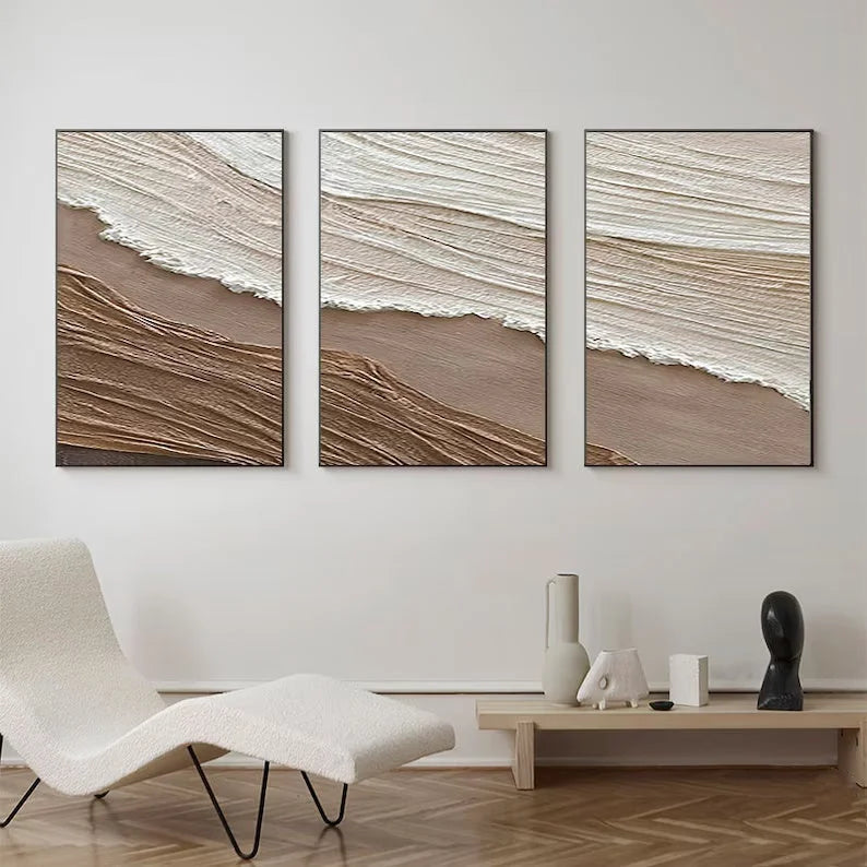 Multicolor Tidal Harmony Wall Art Set Of 3 - Artwallpainting