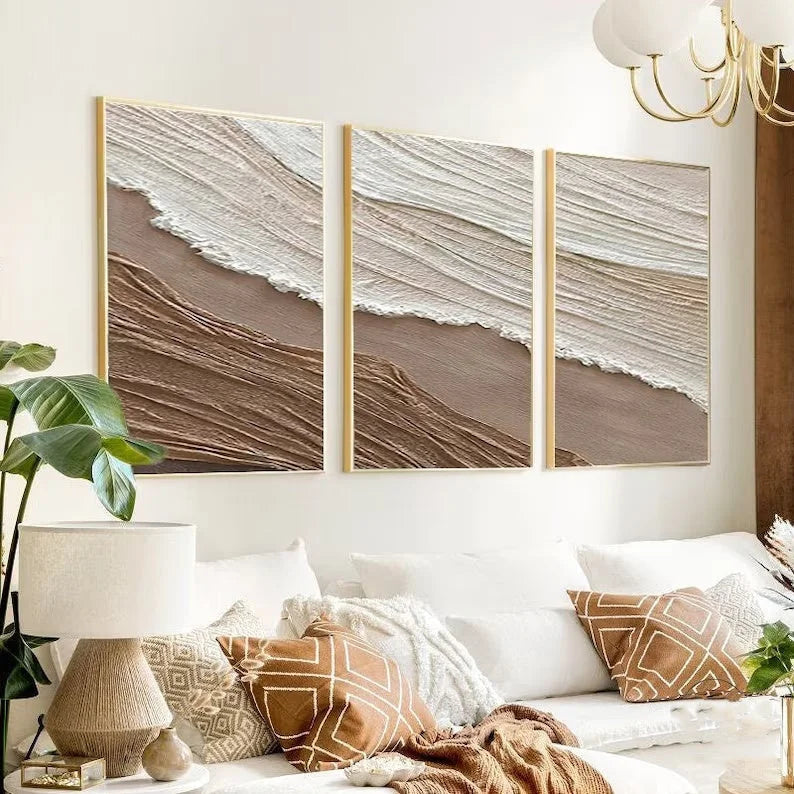Multicolor Tidal Harmony Wall Art Set Of 3 - Artwallpainting