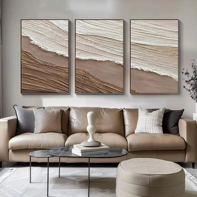Multicolor Tidal Harmony Wall Art Set Of 3 - Artwallpainting