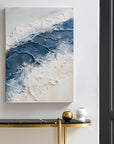 Multicolor Tidal Serenity-Vertical Marine Abstract Thick-Painted Wall Art - Artwallpainting