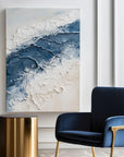 Multicolor Tidal Serenity-Vertical Marine Abstract Thick-Painted Wall Art - Artwallpainting