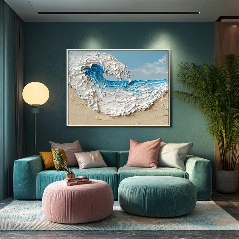 Multicolor Tidal Symphony Canvas Art - Artwallpainting