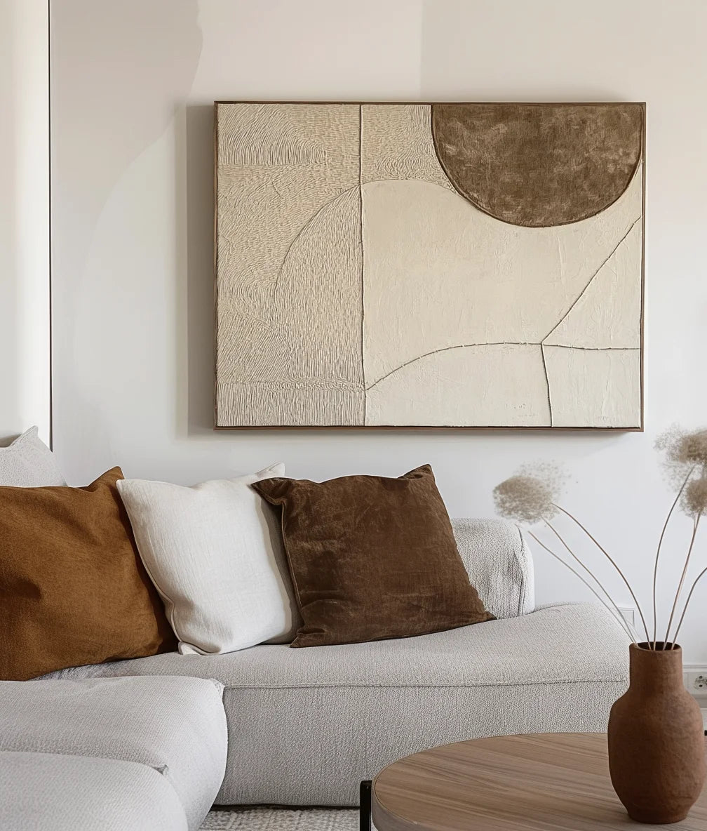 Multicolor Timeless Balance-Minimalist Texture Semi-Circle Geometric Wall Art - Artwallpainting