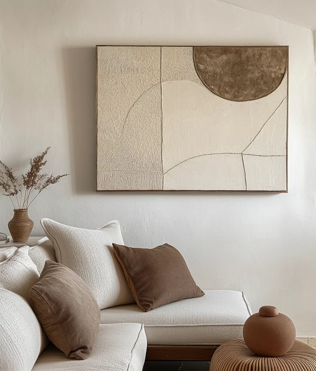 Multicolor Timeless Balance-Minimalist Texture Semi-Circle Geometric Wall Art - Artwallpainting