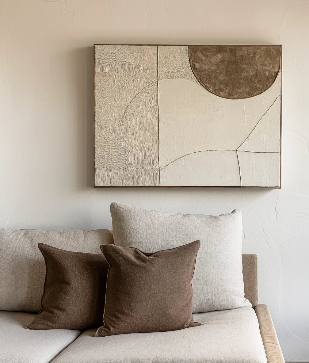 Multicolor Timeless Balance-Minimalist Texture Semi-Circle Geometric Wall Art - Artwallpainting
